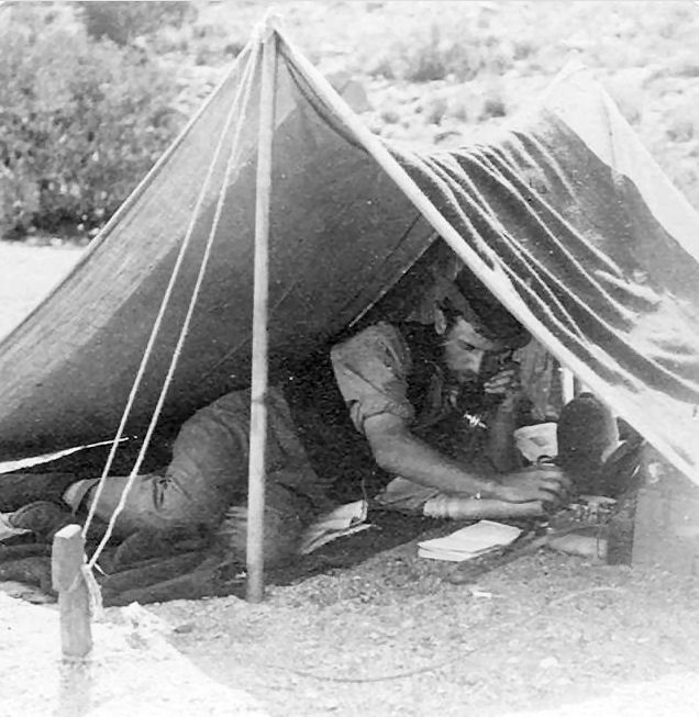 British Field Telegrapher sending news of victory at Klip Drift (12th February 1900)